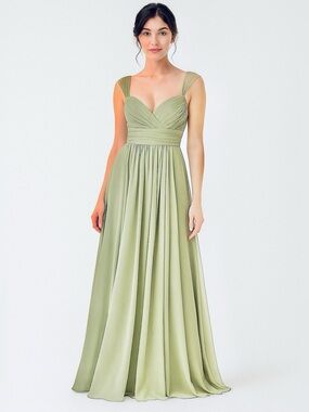 Cinderella Divine Sage Silk Chiffon Gown — Size 10